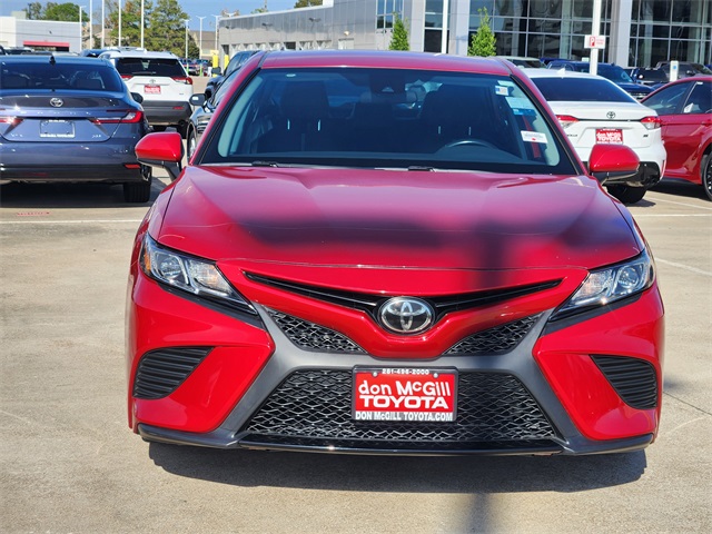 2020 Toyota Camry SE Red at DeMontrond Automotive Group