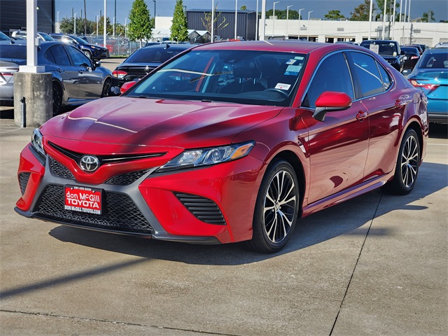2020 Toyota Camry SE Red at DeMontrond Automotive Group