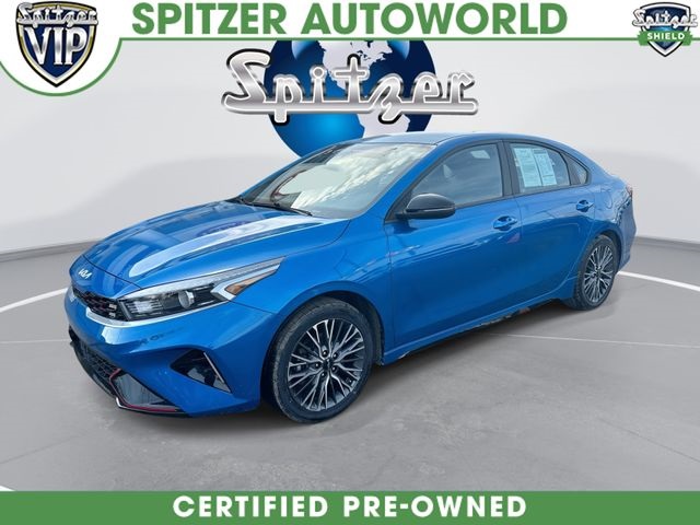 Sporty Blue 2023 Kia Forte GT-Line FWD Sedan Front-Wheel Drive Continuously Variable Transmission