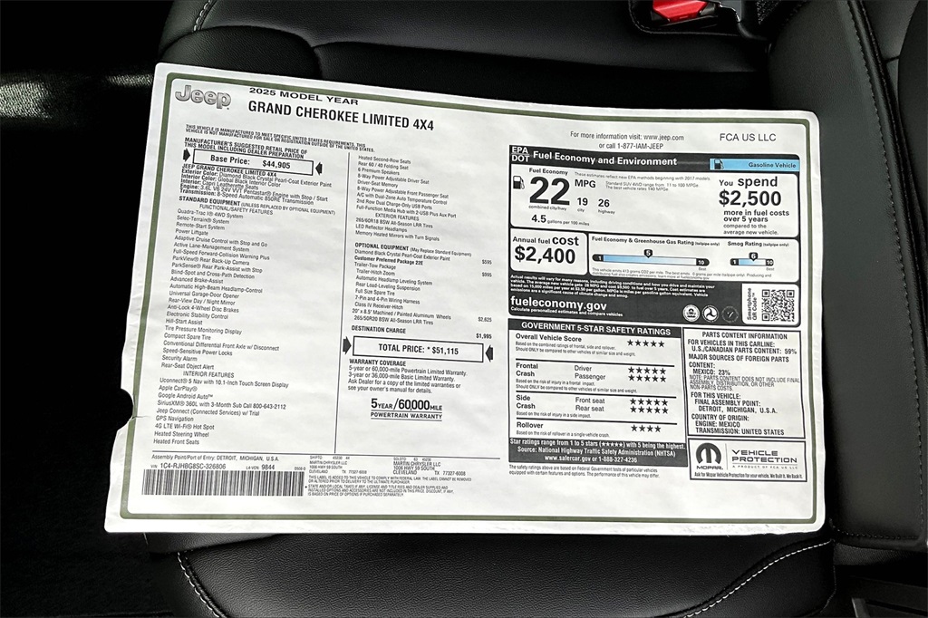 2025 Jeep Grand Cherokee Limited Black at River Oaks CDJR