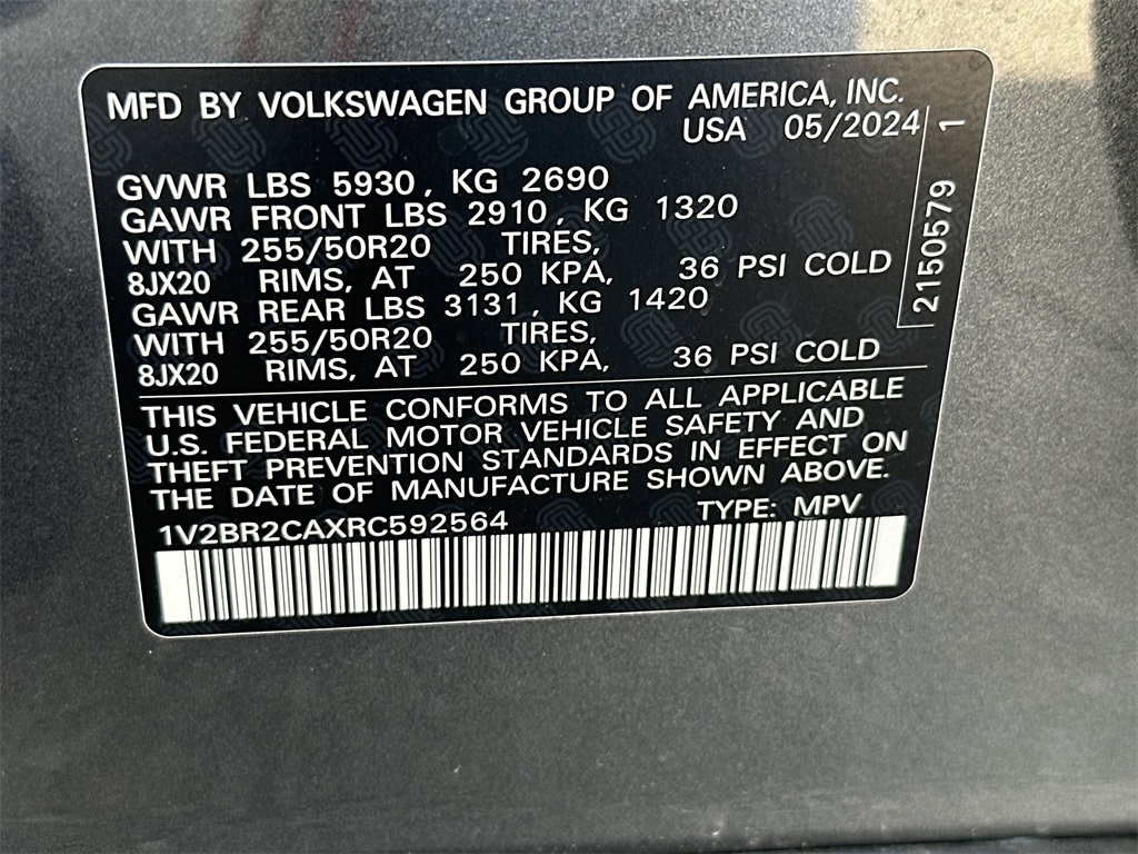 2024 Volkswagen Atlas 2.0T SEL Gray at DeMontrond Automotive Group