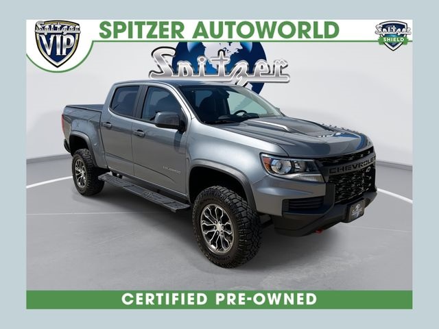 Gray (Satin Steel Metallic) 2022 Chevrolet Colorado ZR2 Crew Cab 4WD Pickup Truck Four-Wheel Drive 8-Speed Automatic