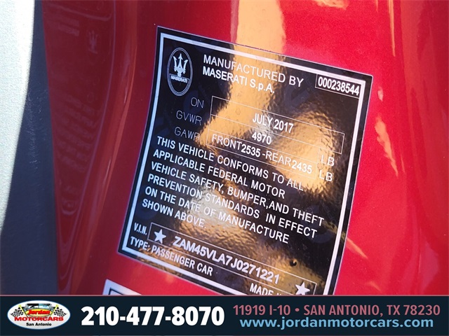 Used Car 2018 Maserati Granturismo  Sport For Sale Under $50,000 In San Antonio, Texas