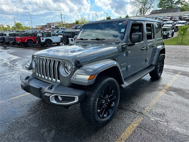 Certified 2022 Jeep Wrangler Unlimited Sahara 4xe with VIN 1C4JJXP65NW190242 for sale in Kansas City
