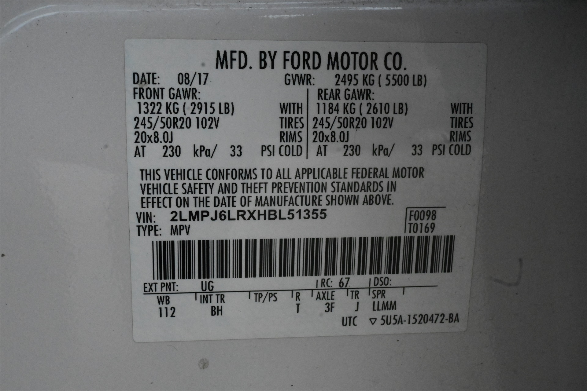 2017 Lincoln MKX Reserve White at Parkway Family Mazda