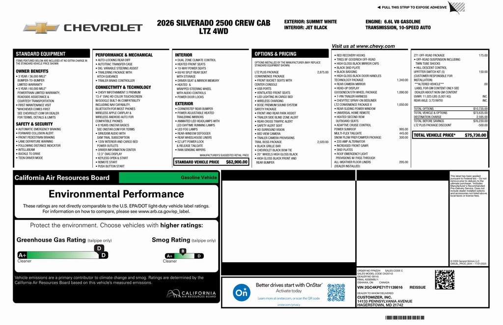 2026 Chevrolet Silverado 2500HD LTZ Crew Cab 4WD