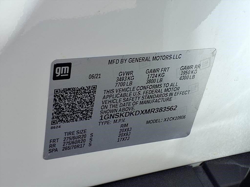 2021 Chevrolet Suburban Z71 White at Westside Lexus