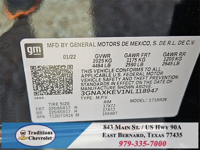 2022 Chevrolet Equinox LT Black at Central Houston Nissan