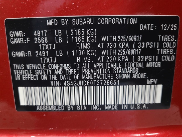 2026 – Subaru – Crosstrek