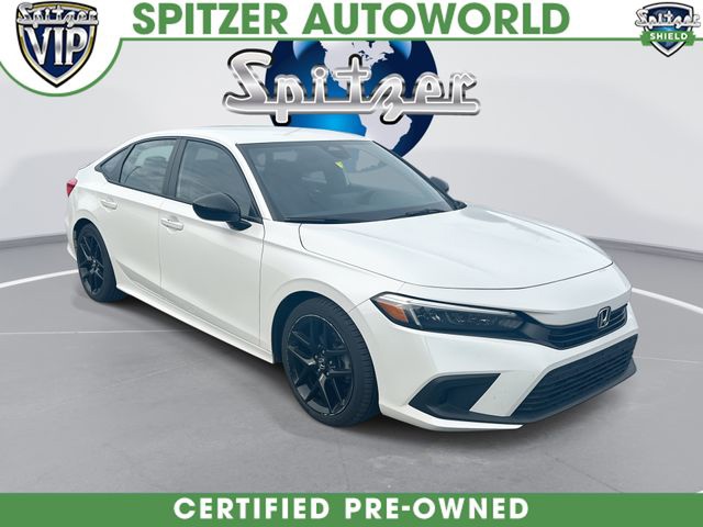 Platinum White Pearl 2024 Honda Civic Sedan Front-Wheel Drive Continuously Variable Transmission