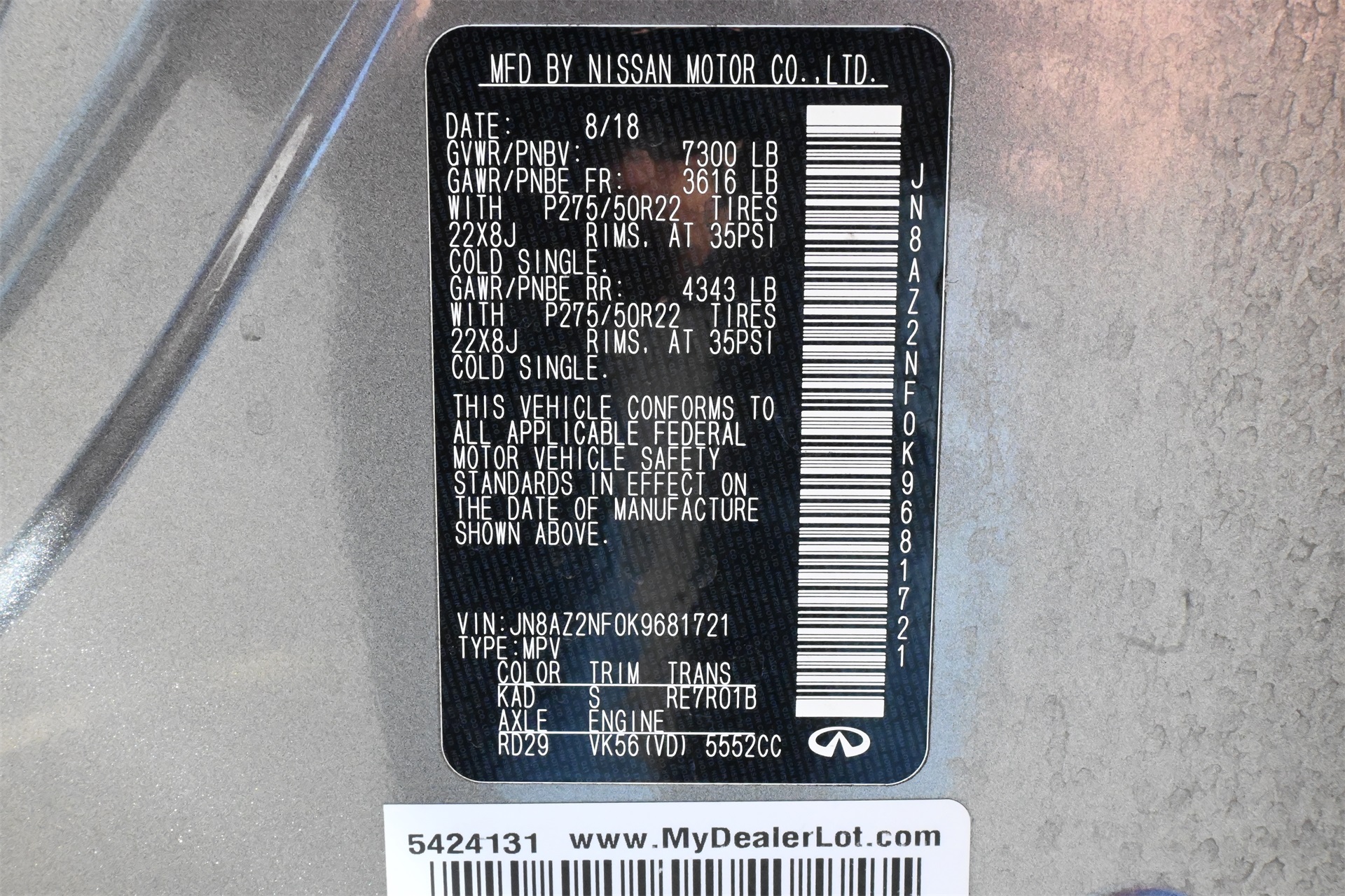 2019 INFINITI QX80 LUXE Gray at Emmons Autoplex