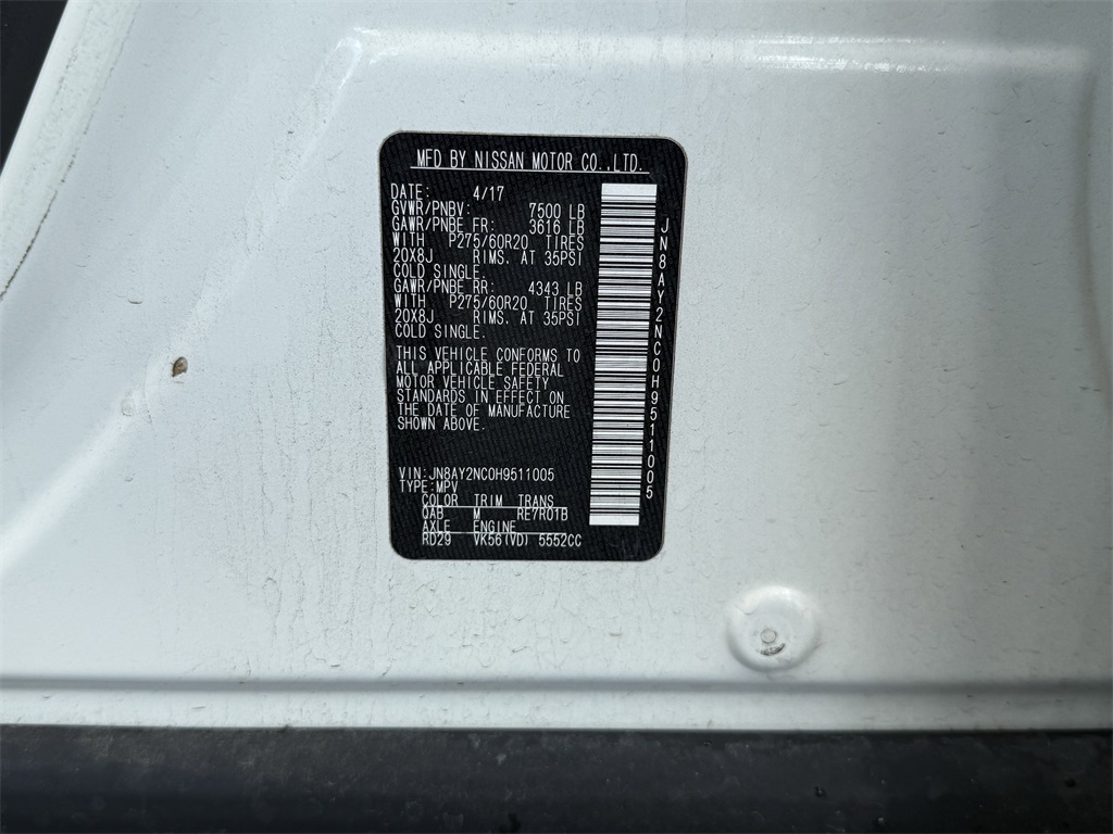 2017 Nissan Armada SL White at Autostrade