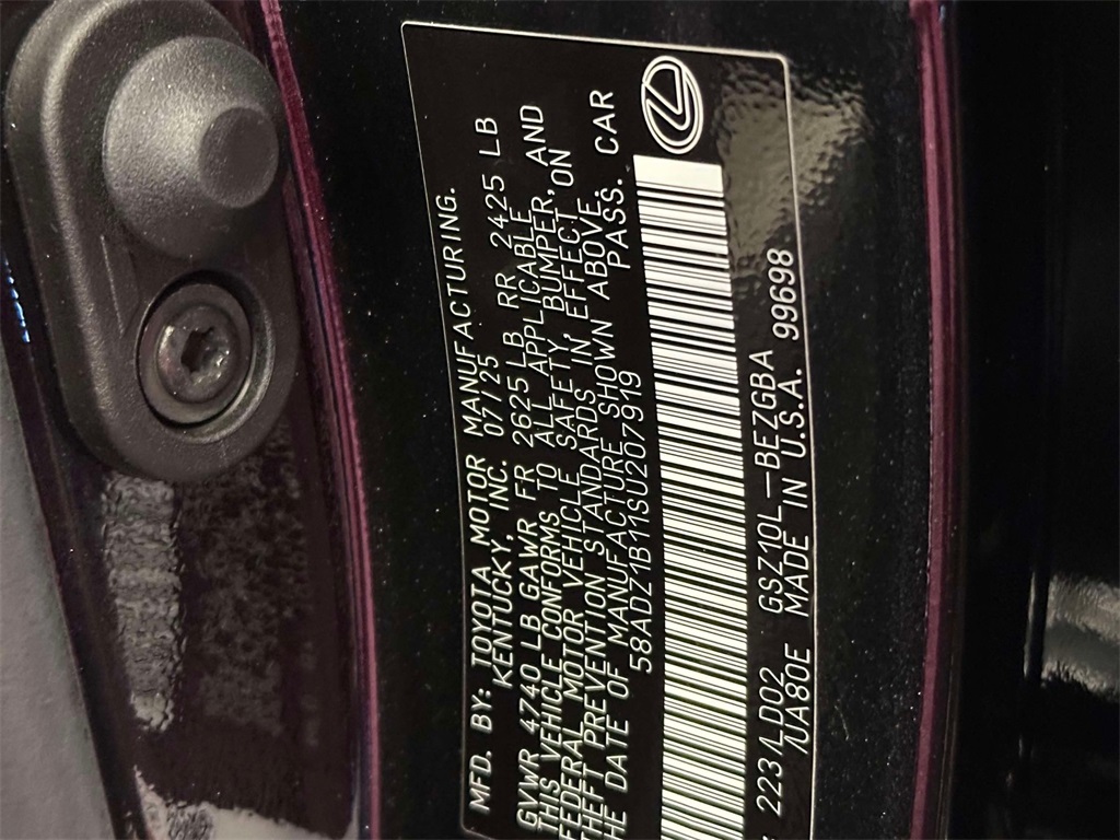 new 2025 Lexus ES car, priced at $50,229