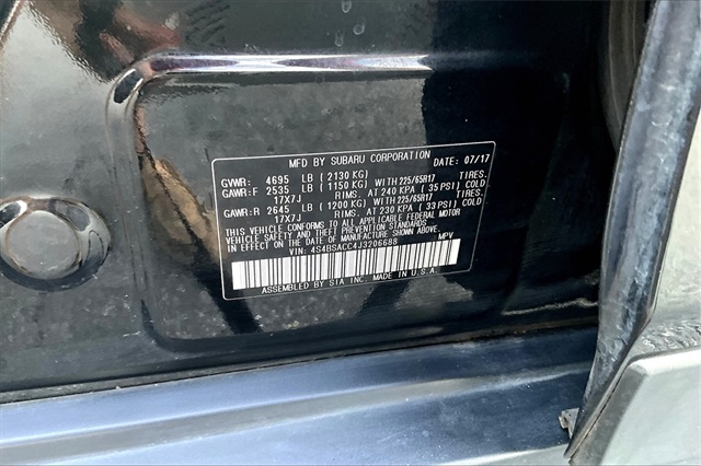 2018 Crystal Black Silica Subaru Outback 2.5i Premium AWD SUV