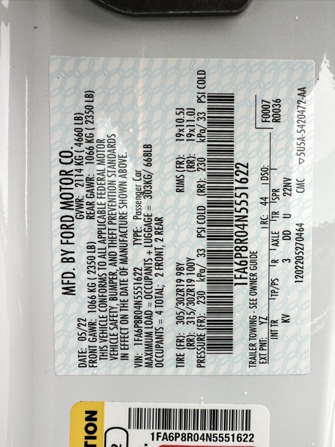 2022 Oxford White Ford Mustang Mach 1 RWD Coupe