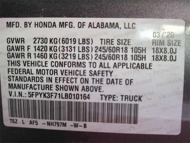 used 2020 Honda Ridgeline car, priced at $28,411