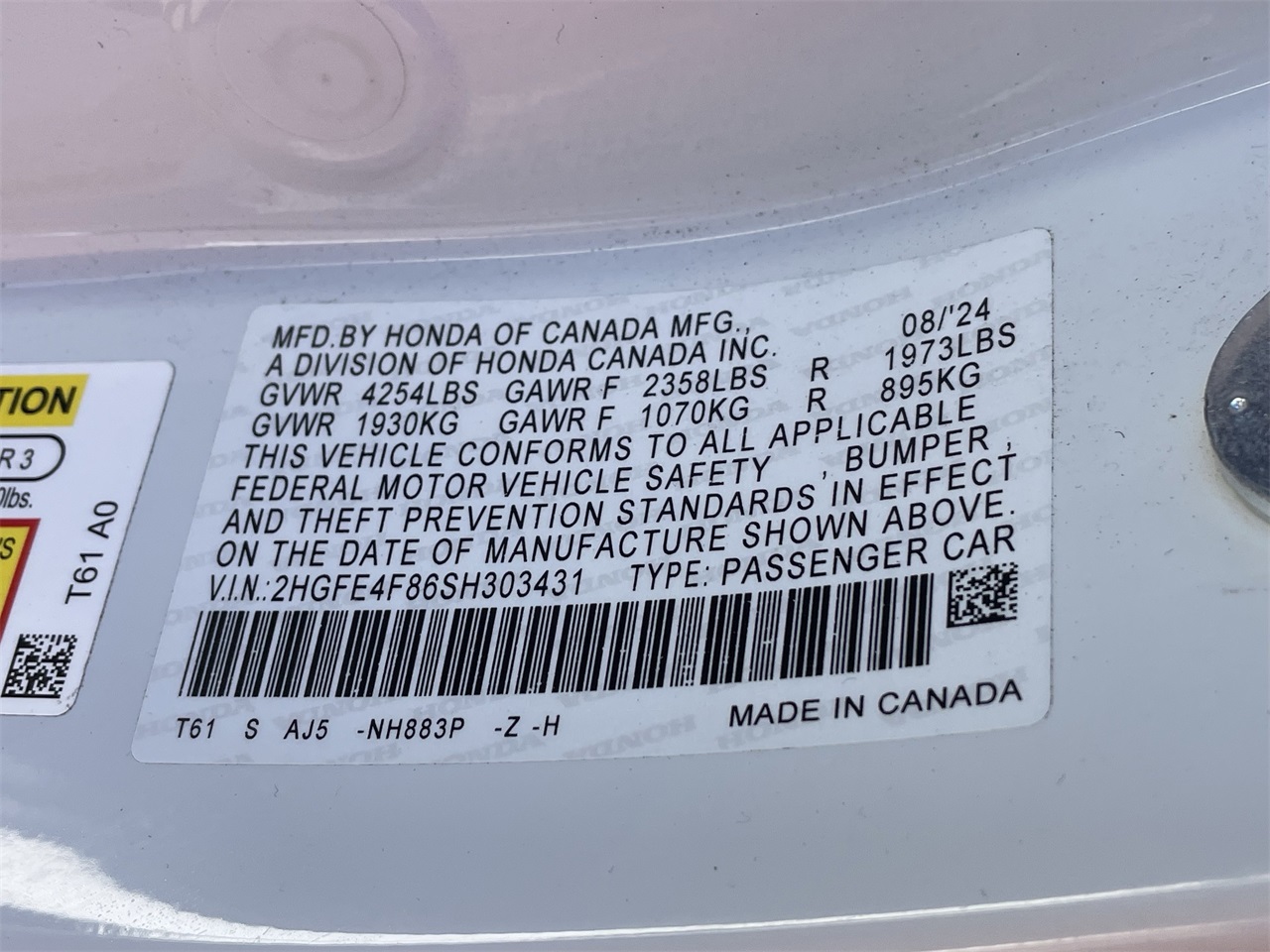 used 2025 Honda Civic Hybrid car, priced at $25,998