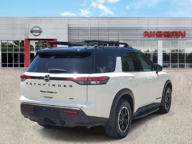 2023 Pearl White Tricoat/Super Black Nissan Pathfinder Rock Creek 4X4 SUV