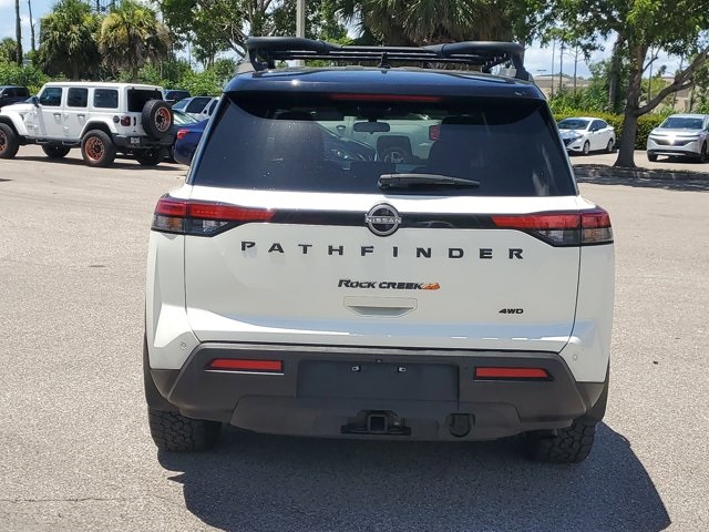 2023 Pearl White Tricoat/Super Black Nissan Pathfinder Rock Creek 4X4 SUV
