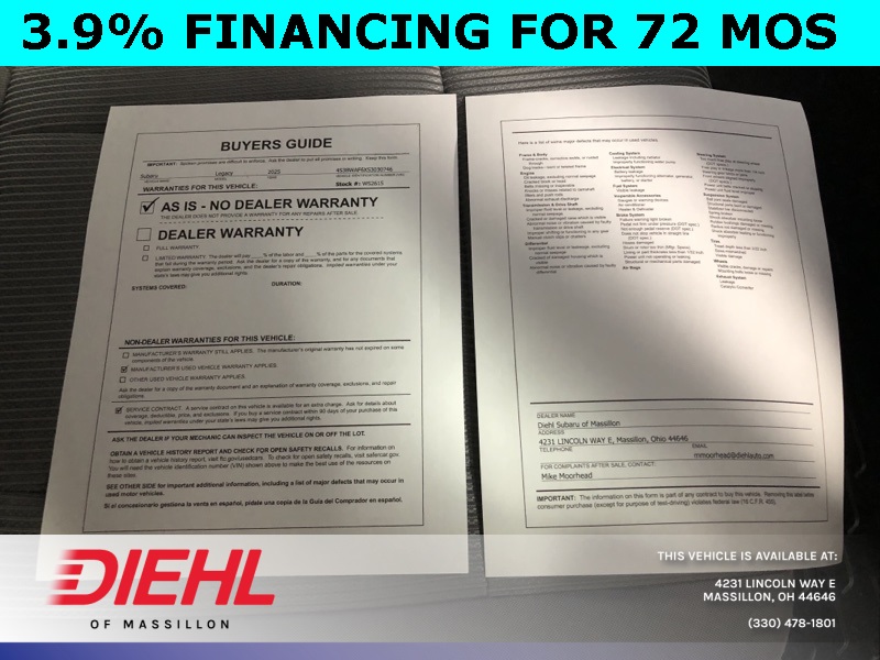 Used 2025 Subaru Legacy Sedan