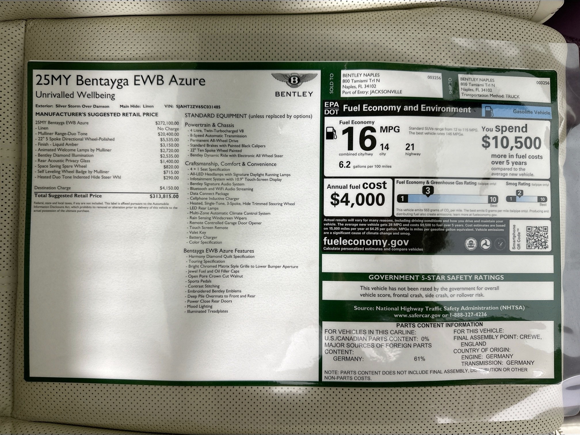 new 2025 Bentley Bentayga EWB car