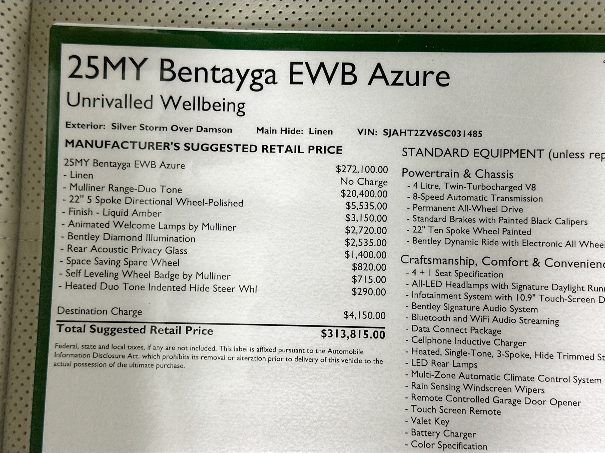 new 2025 Bentley Bentayga EWB car