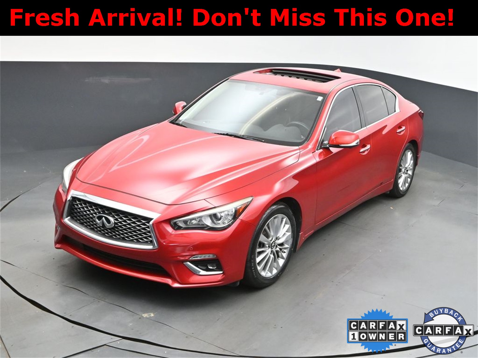 2021 Dynamic Sunstone Red INFINITI Q50 3.0t LUXE RWD Sedan