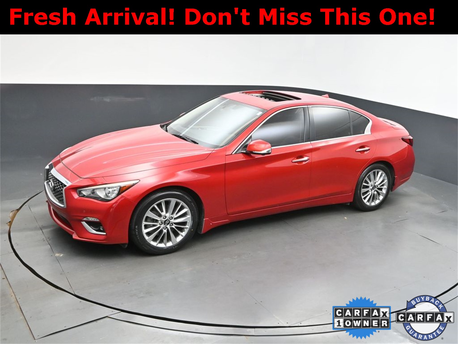 2021 Dynamic Sunstone Red INFINITI Q50 3.0t LUXE RWD Sedan