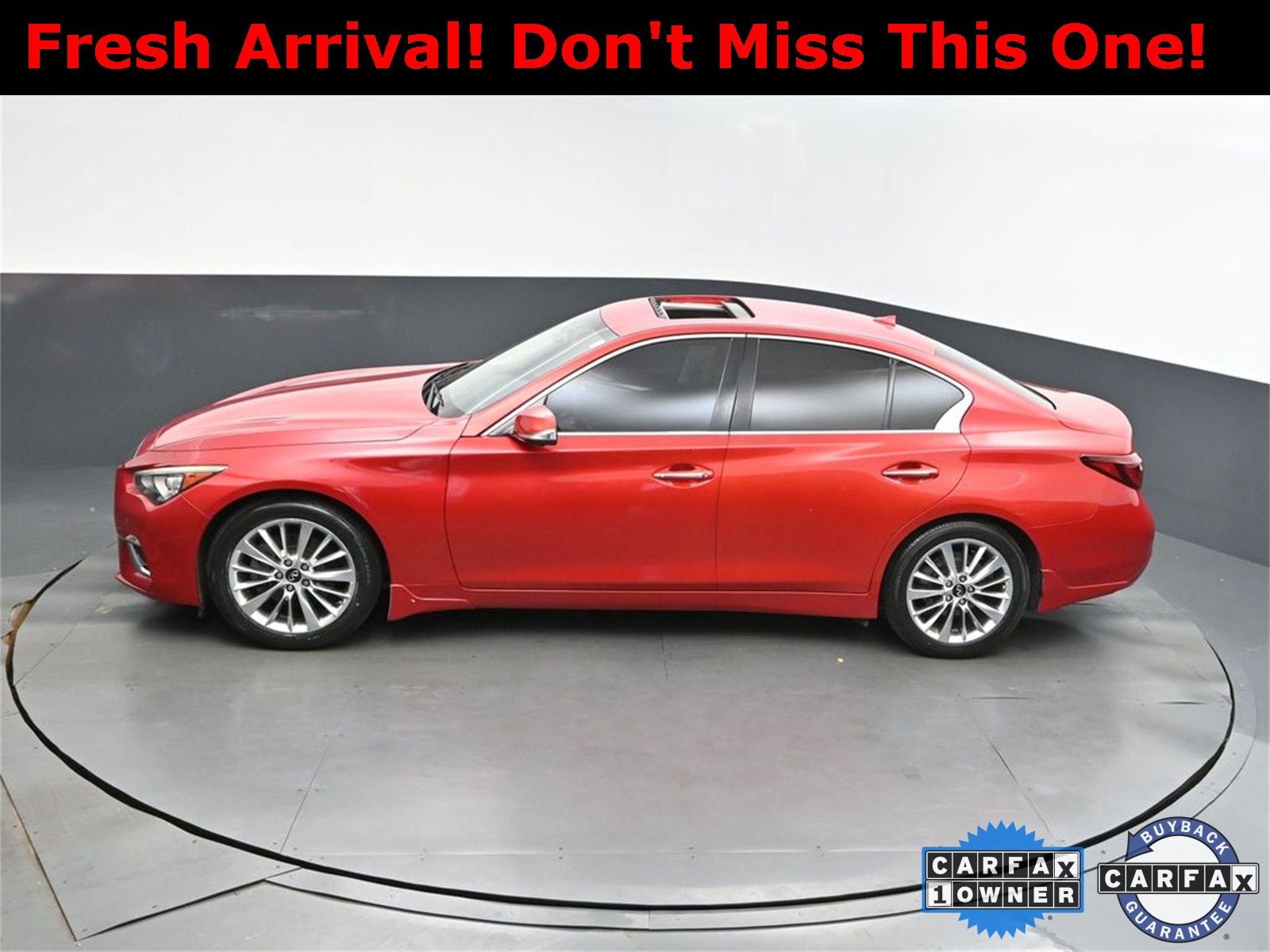 2021 Dynamic Sunstone Red INFINITI Q50 3.0t LUXE RWD Sedan