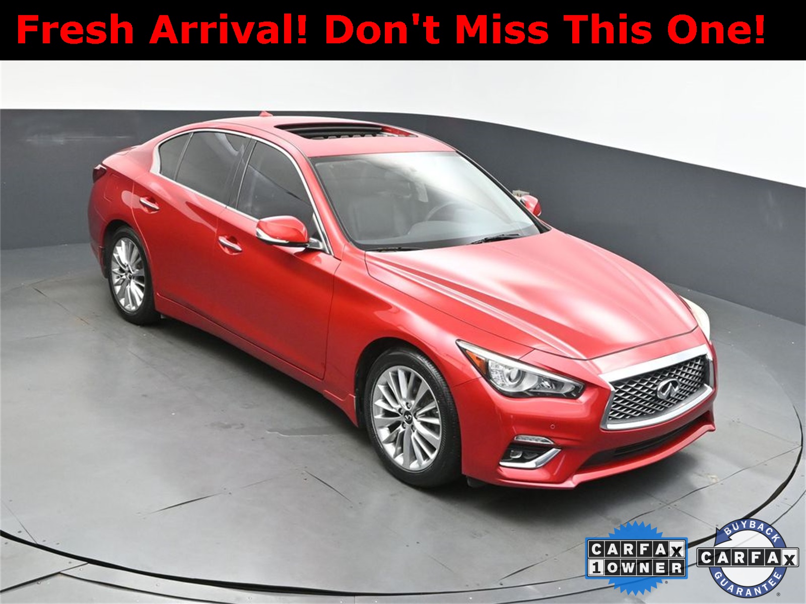 2021 Dynamic Sunstone Red INFINITI Q50 3.0t LUXE RWD Sedan