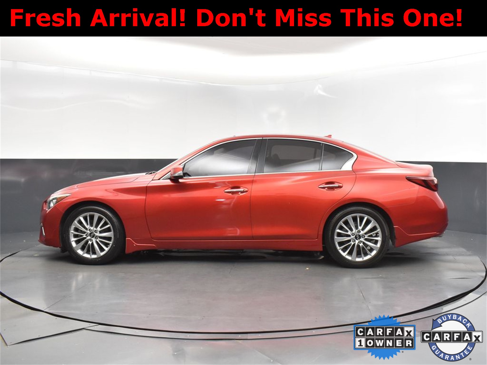 2021 Dynamic Sunstone Red INFINITI Q50 3.0t LUXE RWD Sedan