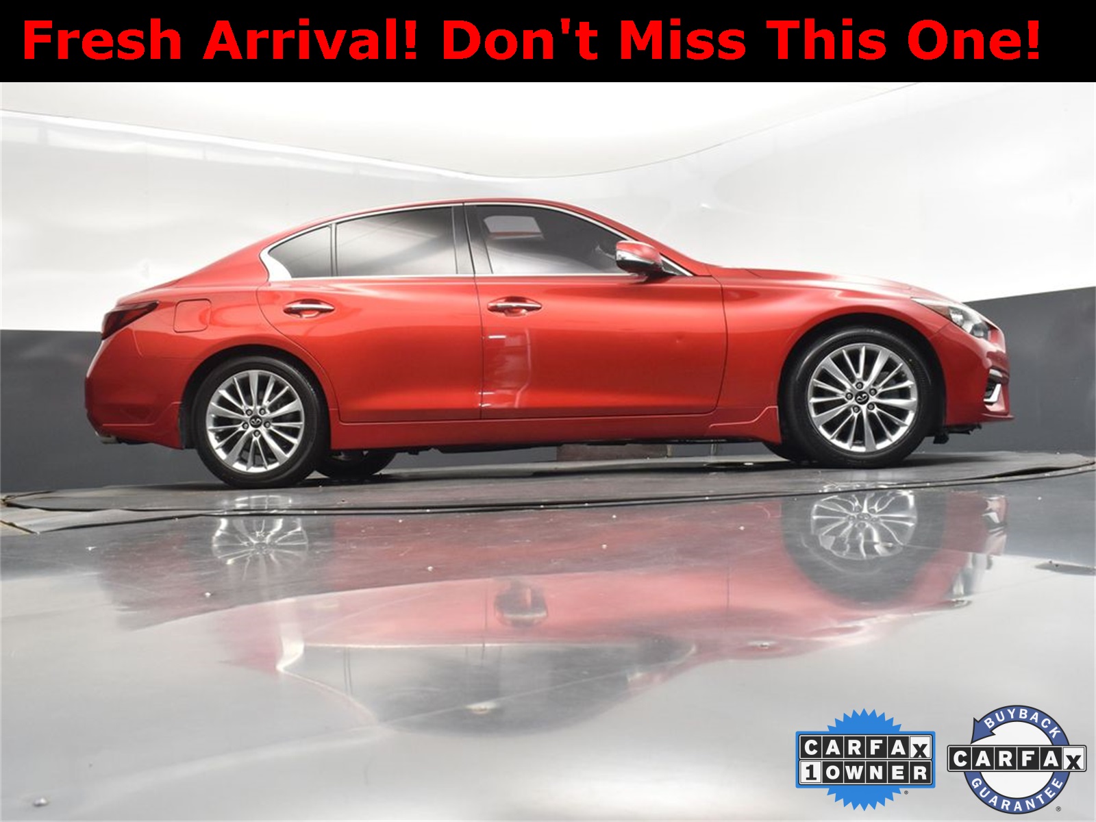 2021 Dynamic Sunstone Red INFINITI Q50 3.0t LUXE RWD Sedan