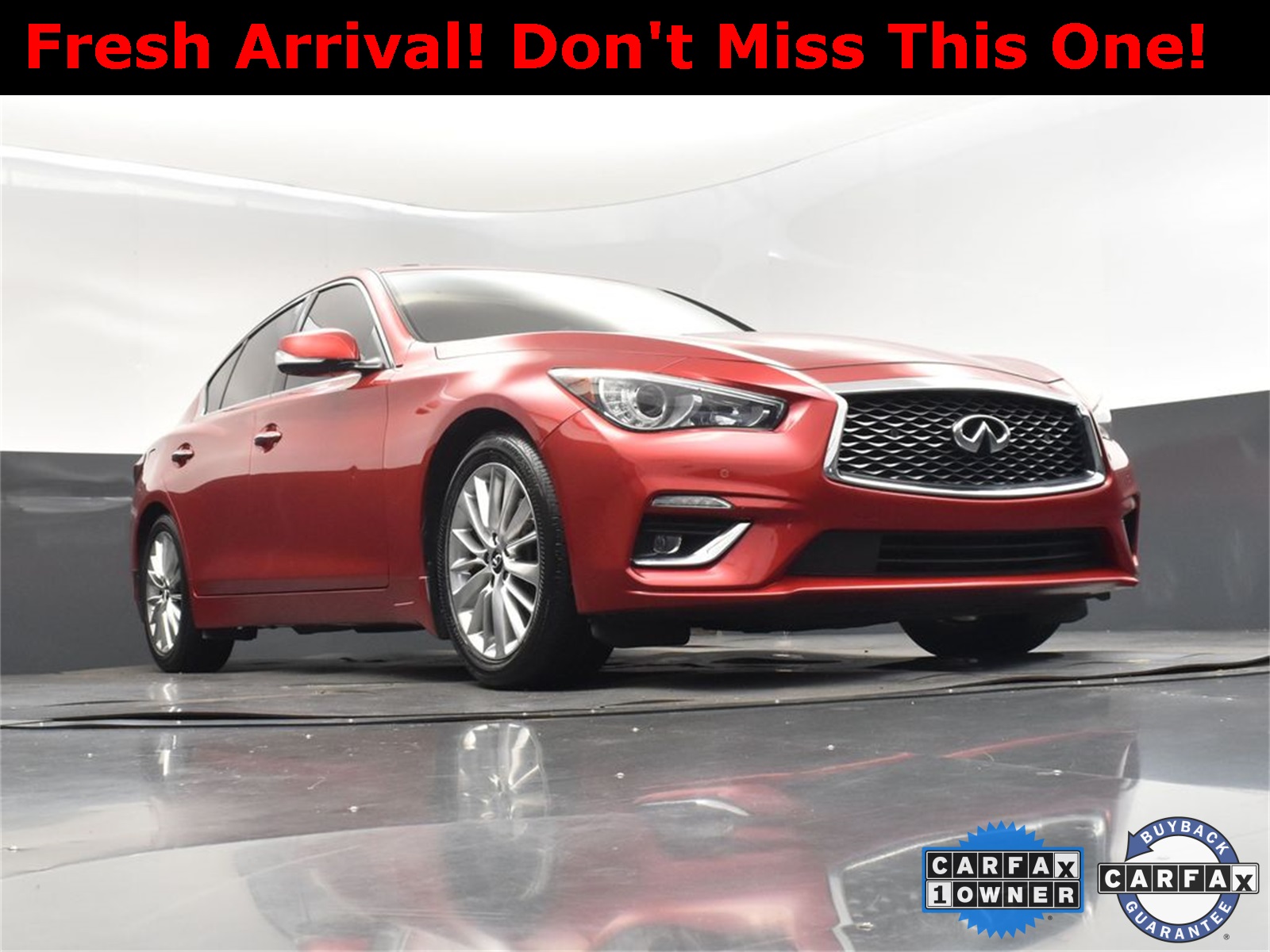 2021 Dynamic Sunstone Red INFINITI Q50 3.0t LUXE RWD Sedan