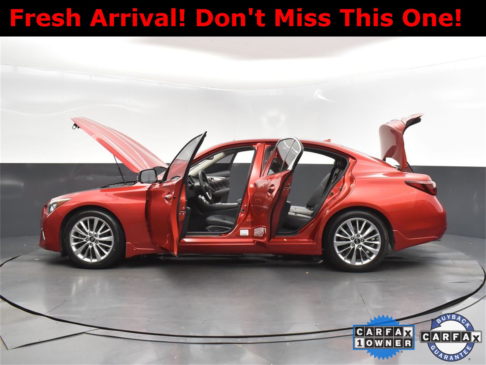 2021 Dynamic Sunstone Red INFINITI Q50 3.0t LUXE RWD Sedan
