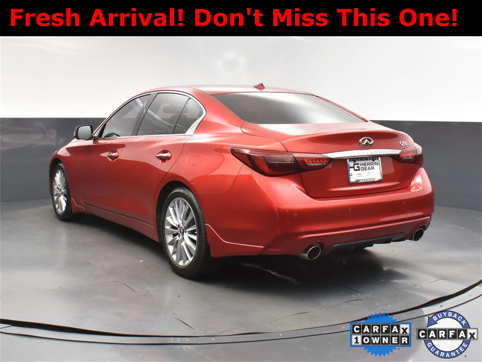 2021 Dynamic Sunstone Red INFINITI Q50 3.0t LUXE RWD Sedan