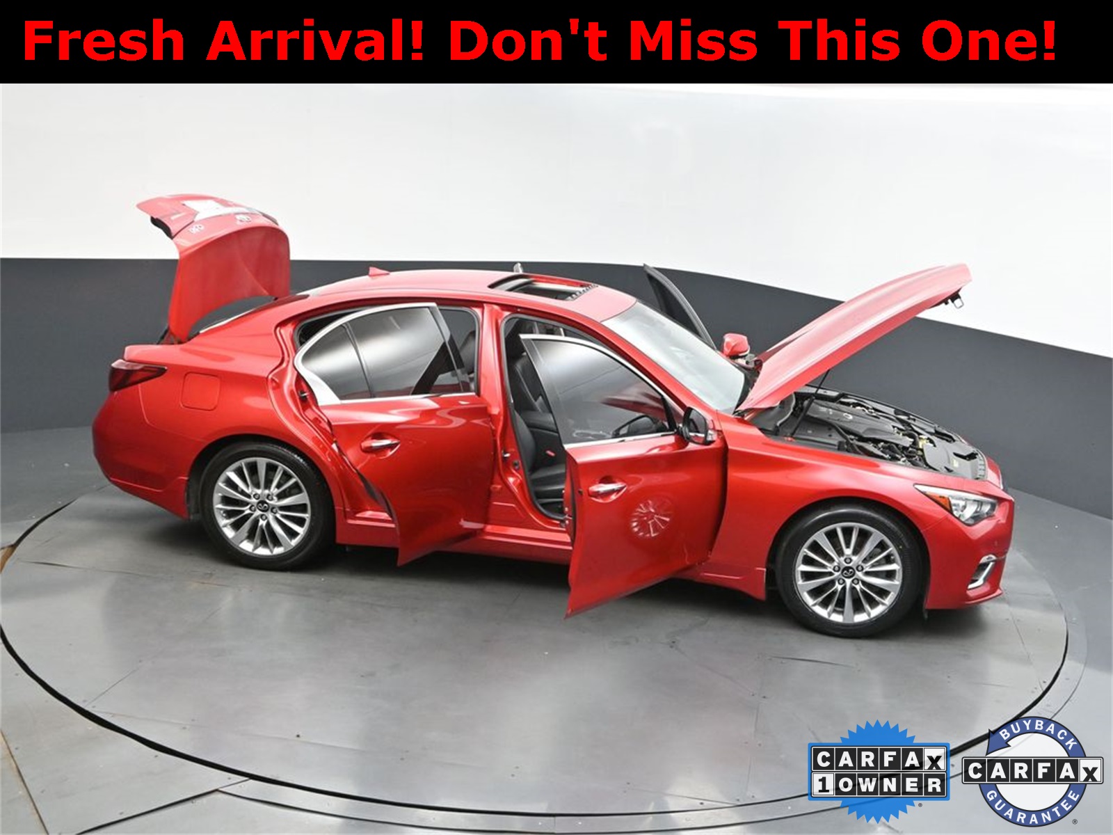 2021 Dynamic Sunstone Red INFINITI Q50 3.0t LUXE RWD Sedan