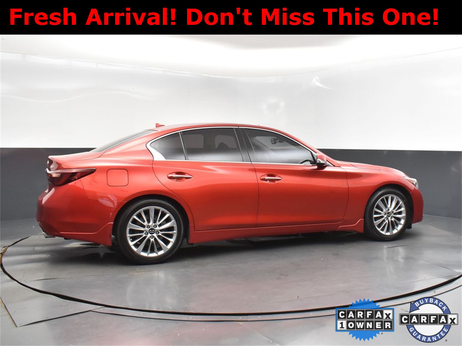2021 Dynamic Sunstone Red INFINITI Q50 3.0t LUXE RWD Sedan