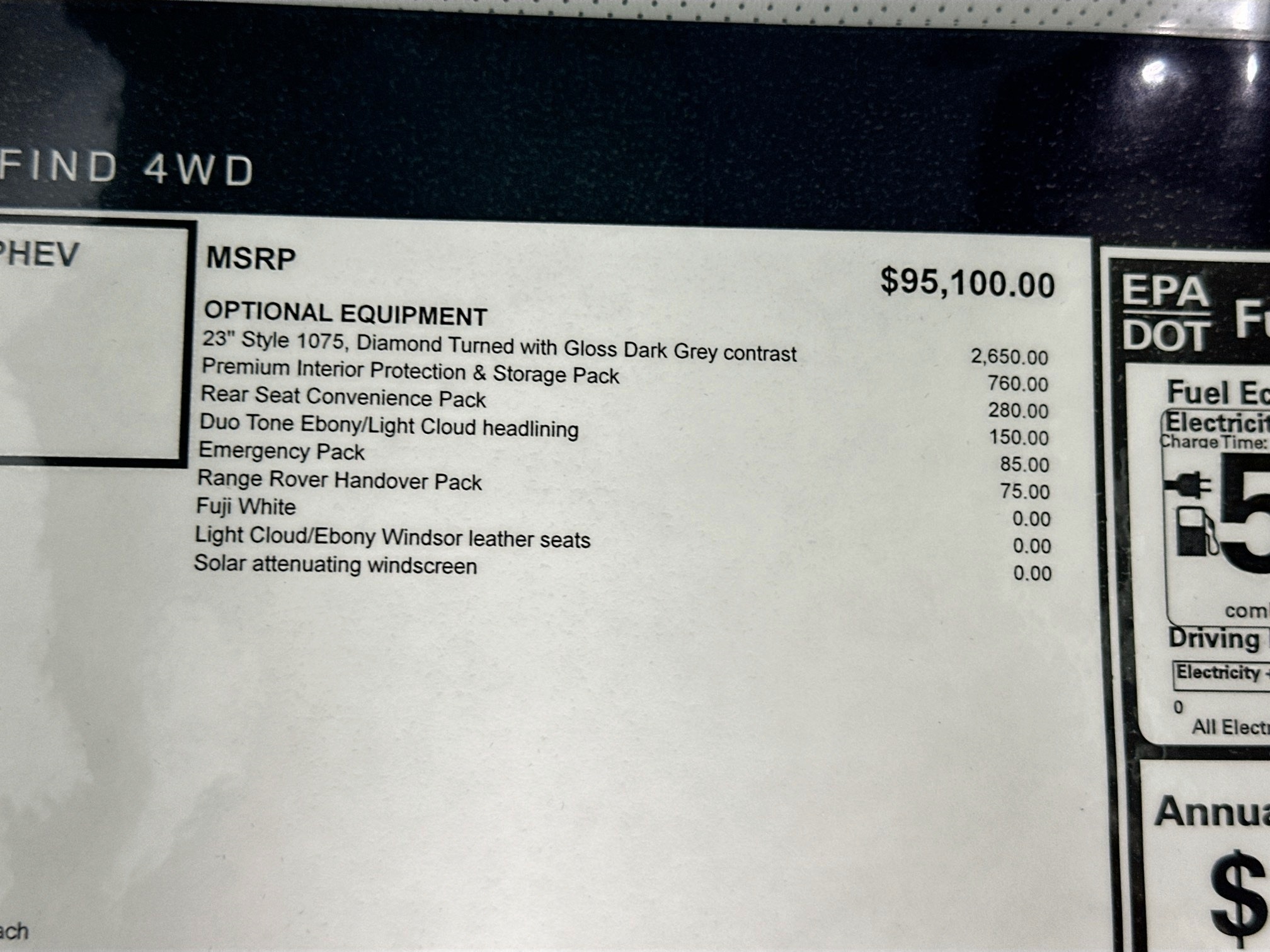 new 2026 Land Rover Range Rover Sport Plug-in Hybrid car, priced at $100,950