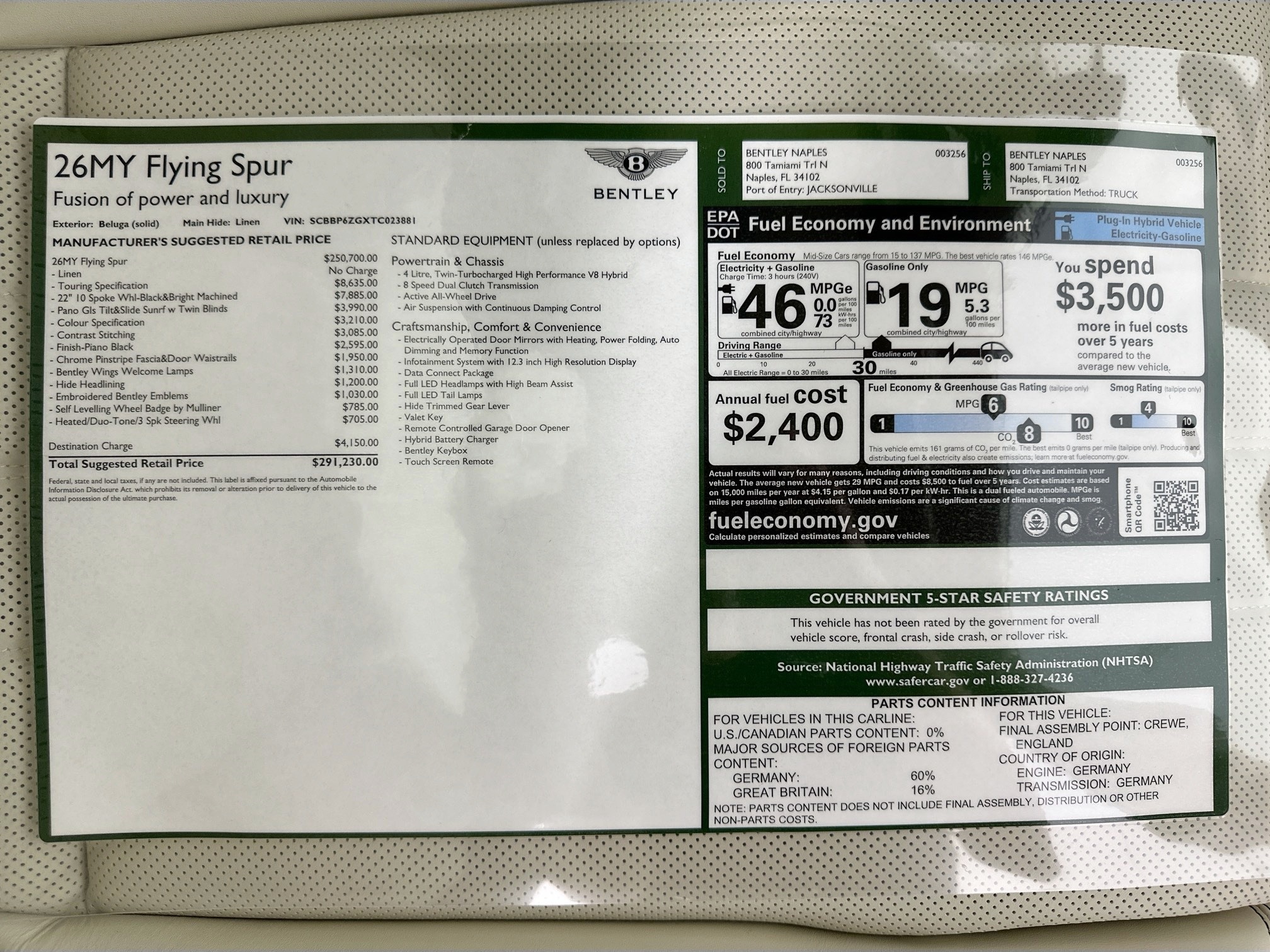 new 2026 Bentley Flying Spur car