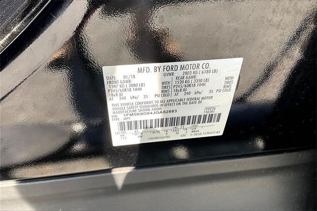 2018 Shadow Black Ford Explorer XLT 4X4 SUV