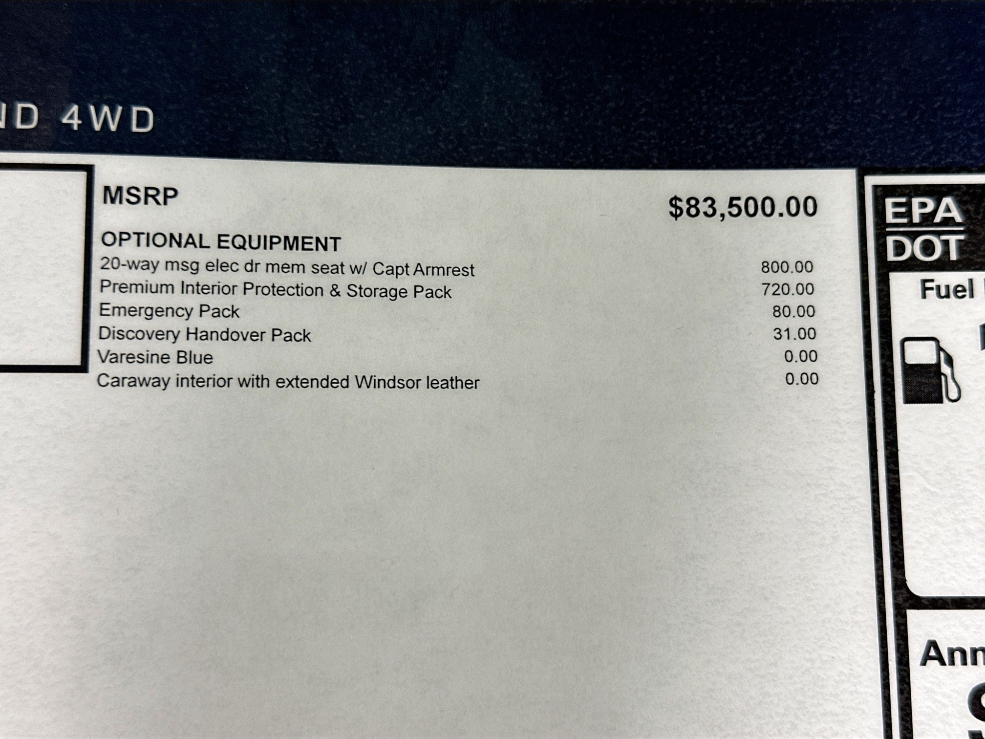 new 2026 Land Rover Discovery car, priced at $86,981