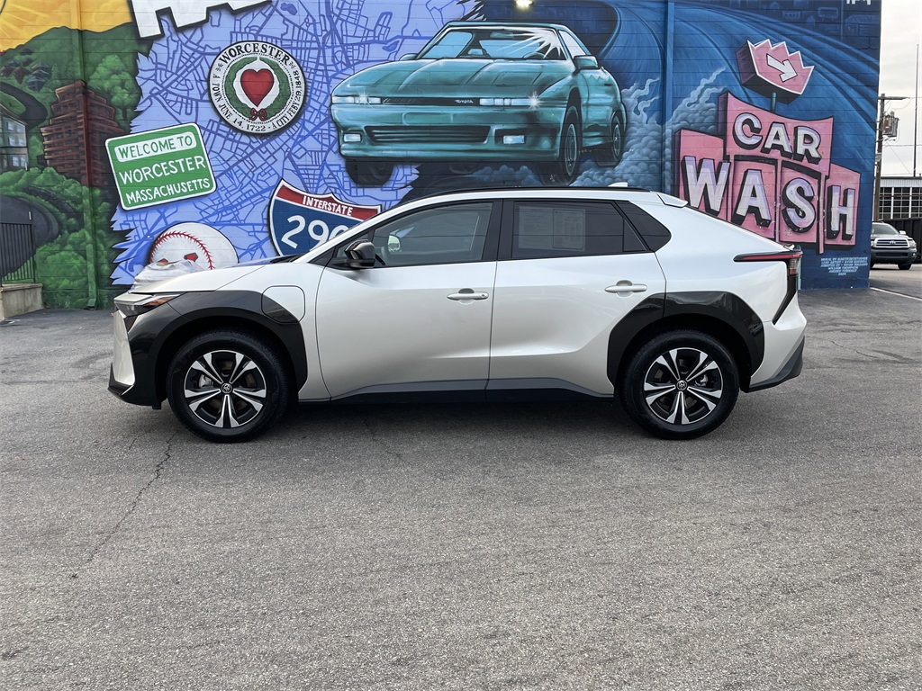 Certified 2025 Toyota bZ4X XLE with VIN JTMABACA0SA107362 for sale in Worcester, MA