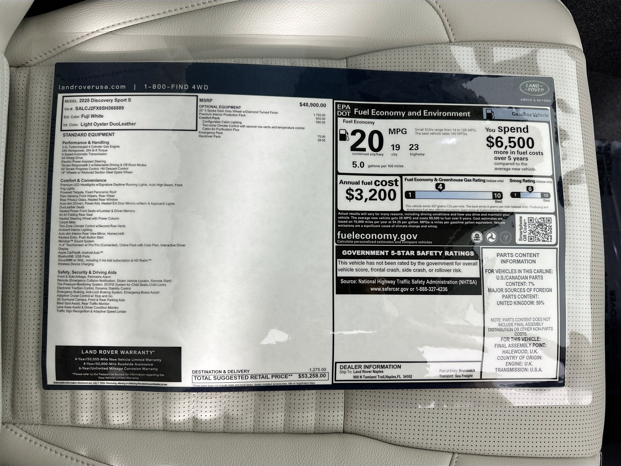 used 2025 Land Rover Discovery Sport car, priced at $53,258