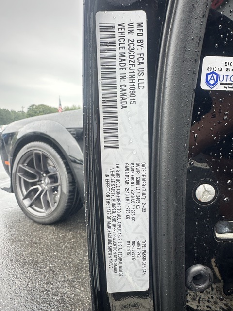 2022 Pitch Black Clearcoat Dodge Challenger R/T Scat Pack Widebody RWD Coupe