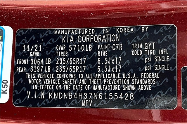 2022 Flare Red Kia Carnival LXS FWD Van