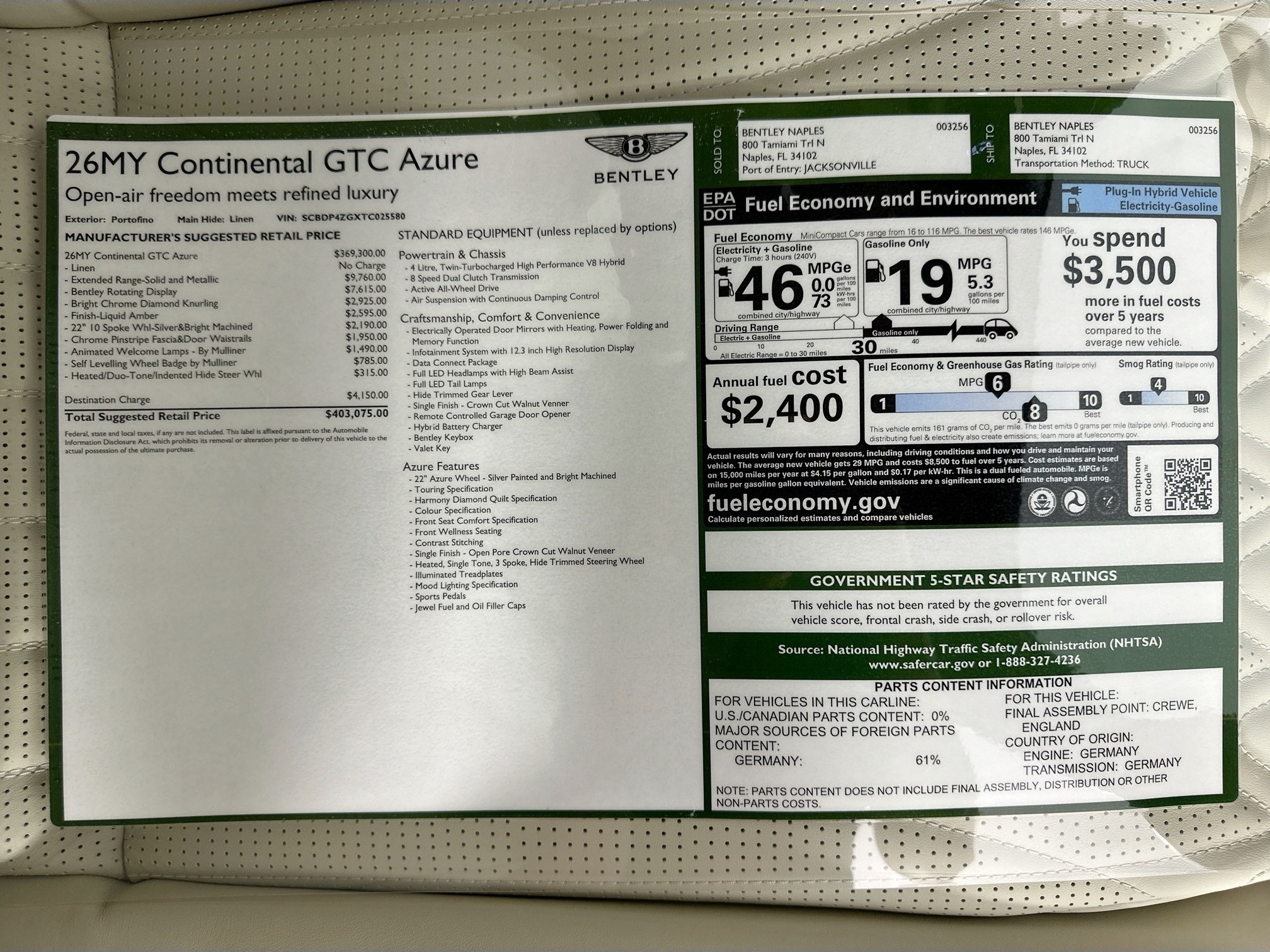 new 2026 Bentley Continental GTC car