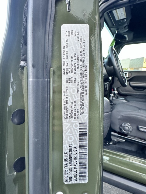 2022 Sarge Green Clearcoat Jeep Wrangler Willys 4X4 SUV