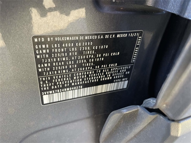 used 2022 Volkswagen Taos car, priced at $18,303