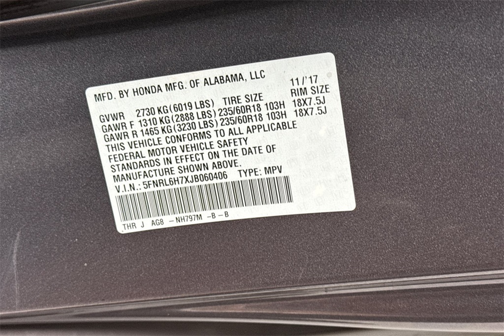 used 2018 Honda Odyssey car, priced at $25,906