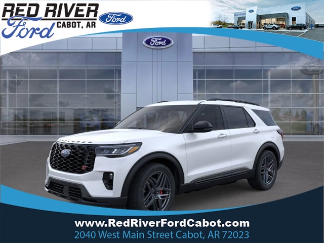 2025 Star White Metallic Tri-Coat Ford Explorer ST SUV